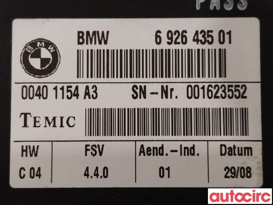 Styreenhet sete til BMW X6 2008-2014 (E71/E72) (E71/E72) (BMW|61356926435)