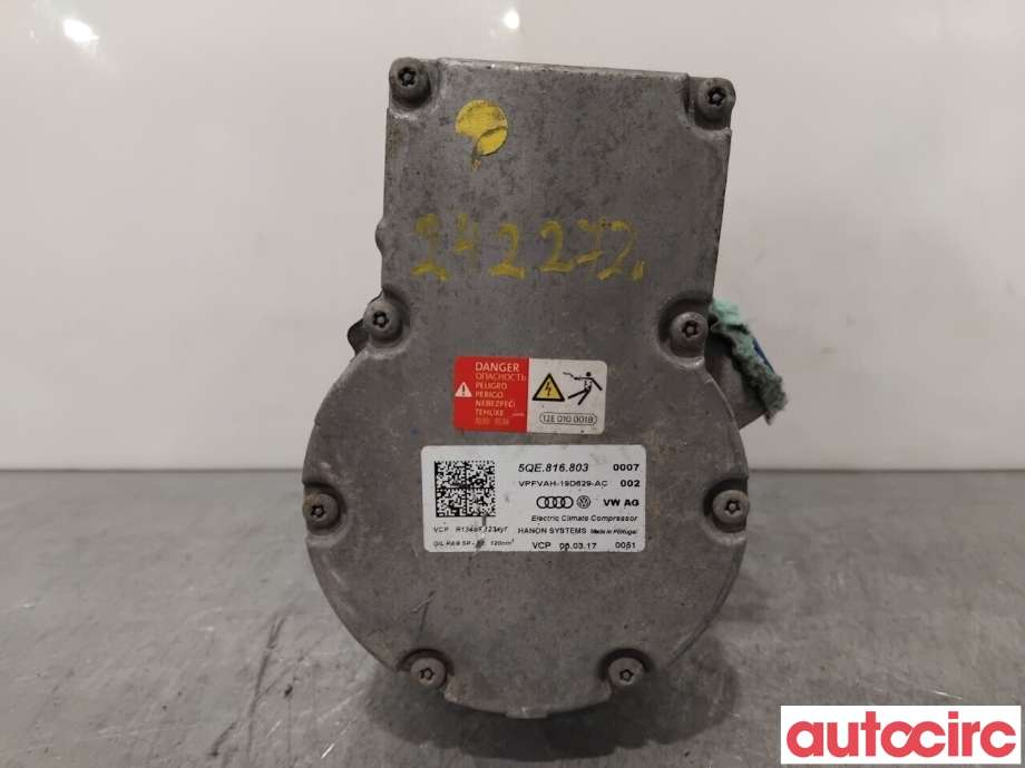 Aircondition kompressor til VW e-Golf 2017-2020 (Fase 2)  (VOLKSWAGEN|5QE816803|VPFVAH-19D629-AC|5QE816803L)
