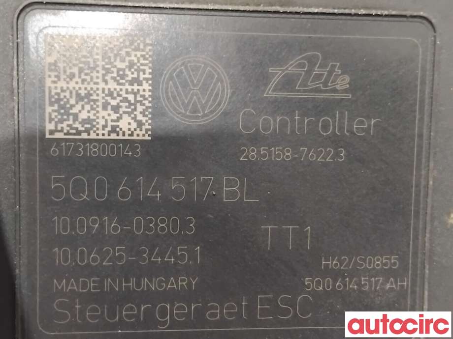 ABS sentral til VW e-Golf 2017-2020 (Fase 2)  (VOLKSWAGEN|5Q0614517DB|100916-03803|5Q0614517BL)
