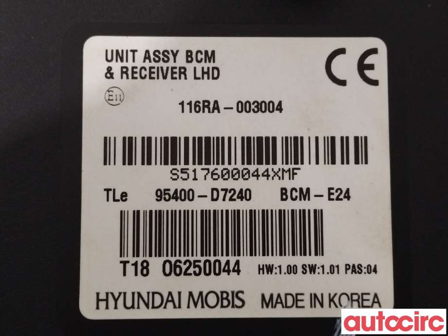 Styreenhet comfort (BCM) til Hyundai Tucson 2015-2020 (HYUNDAI|95400D7240)