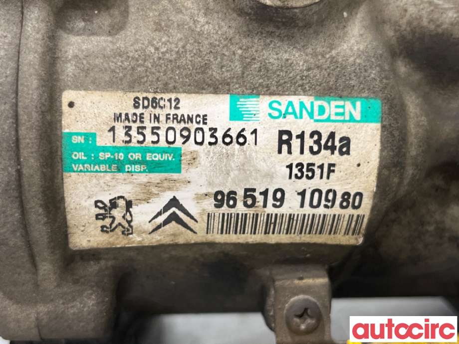 Aircondition kompressor til Peugeot 207 2006-2012  (PEUGEOT|6453QK|SD6C121351|9651910980)