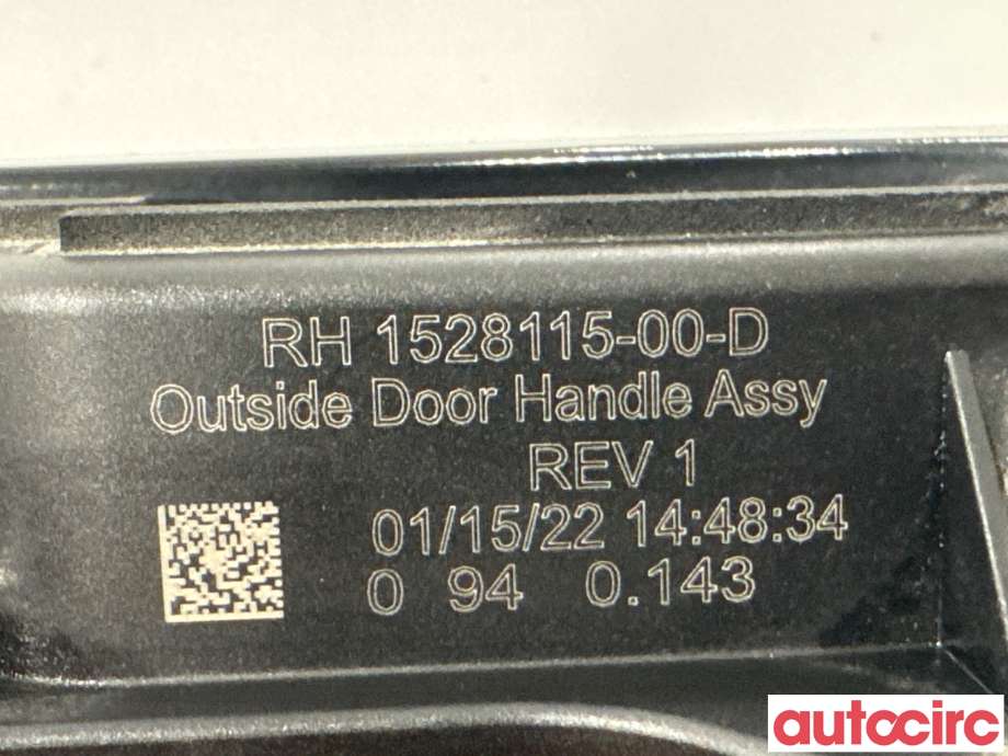 Dørhåndtak utv høyre foran til Tesla Model 3 2018-2023 (Fase 1)  (TESLA|1528115-00-D|)