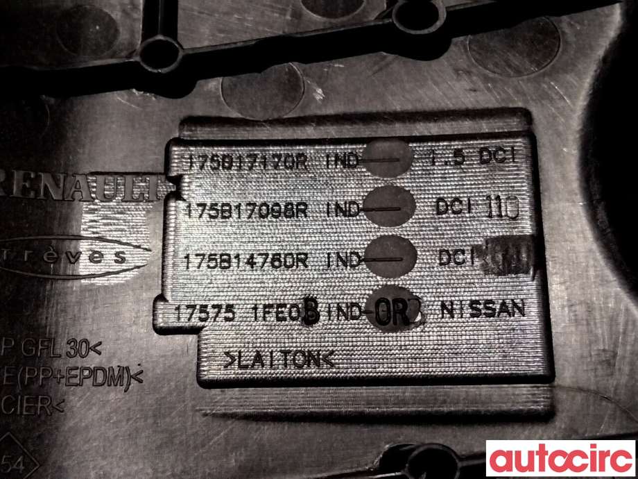 Motordeksel over motor til Renault Megane 2009-2016 Type III (RENAULT|175B14760R||175751FE0B)