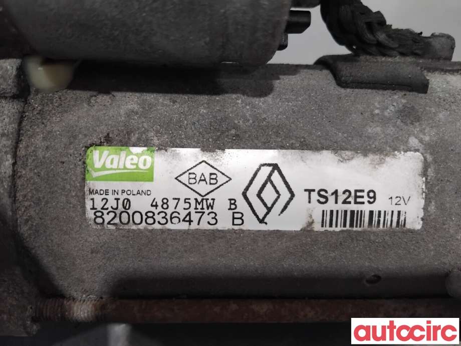 Starter diesel til Renault Megane 2009-2016 Type III  (RENAULT|233000603R|TS12E9|8200836473)