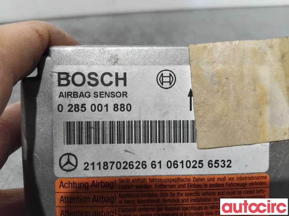 Airbag elektronikk til Mercedes E-Klasse 2006-2009 (Fase 2) (W211) (W211) (MERCEDES|A2118703985|0285001880|2118702626)