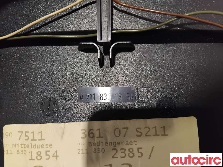 Dashbord friskluftdyse til Mercedes E-Klasse 2006-2009 (Fase 2) (W211) (W211) (MERCEDES|A2118301854|)