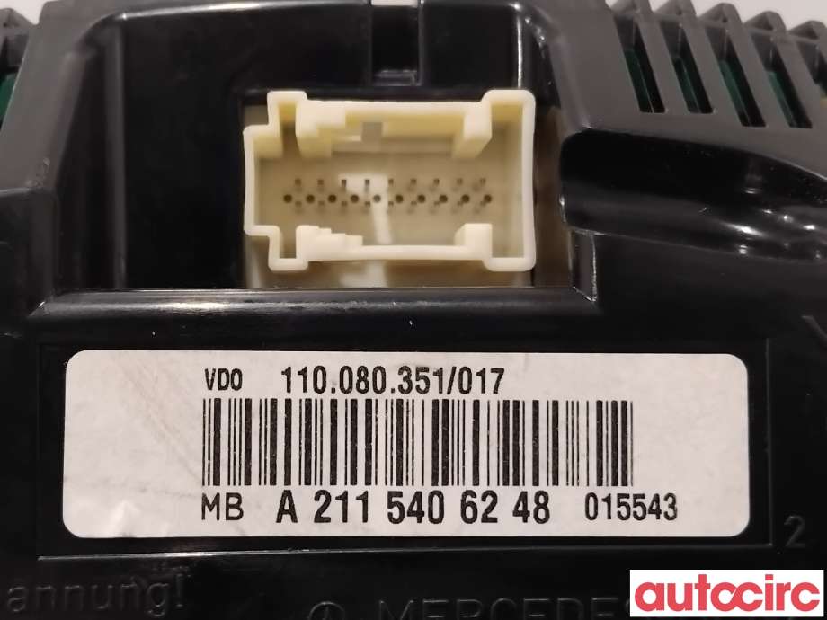 Instrumentpanel til Mercedes E-Klasse 2006-2009 (Fase 2) (W211) (W211) (MERCEDES|A2114407411|110080351017|A2115406248)