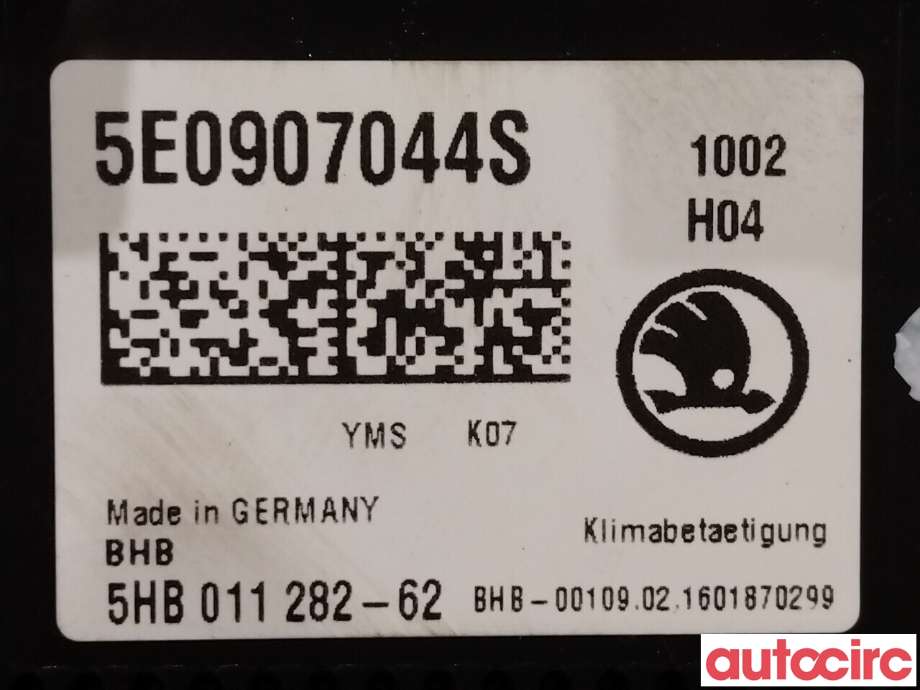 Varmeapparat betjening til Škoda Octavia 2013-2016 (Type III, Fase 1)  (SKODA|5E0907044S|)
