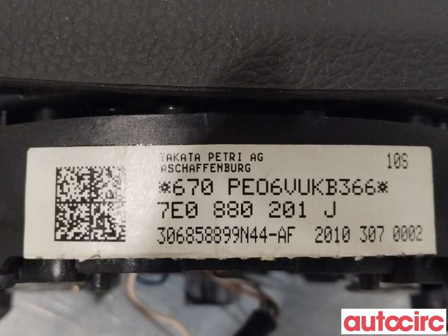 Airbag rattpute til VW Transporter / Caravelle 2009-2015 (Fase 2) (T5) (T5) (VOLKSWAGEN|7E0880201K|7E0880201J)