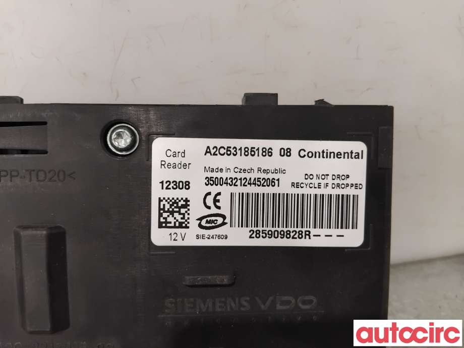 Tenningslås til Renault Scenic 2009-2016 (Type III) (RENAULT|285909828R|A2C53185186)