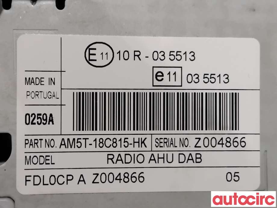 Bilstereo til Ford Fiesta 2013-2017 (Type VI, Fase 2)  (FORD|2277282||AM5T-18C815-HK)