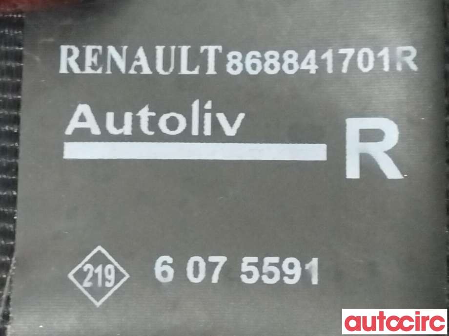 Sikkerhetsbelte foran høyre til Renault Zoe 2013-2019 (Fase 1)  (RENAULT|868847284R|868841701R)