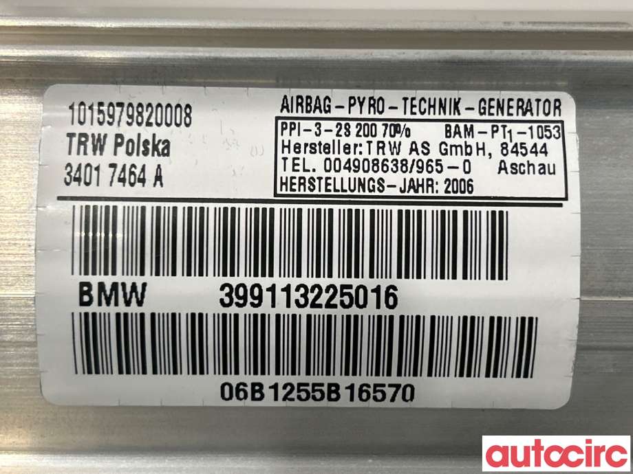 Airbag passasjer til BMW 3-Serie 2005-2011 (E90/E91/E92/E93) (E90/E91/E92/E93) (BMW|72129138247|399113225016)