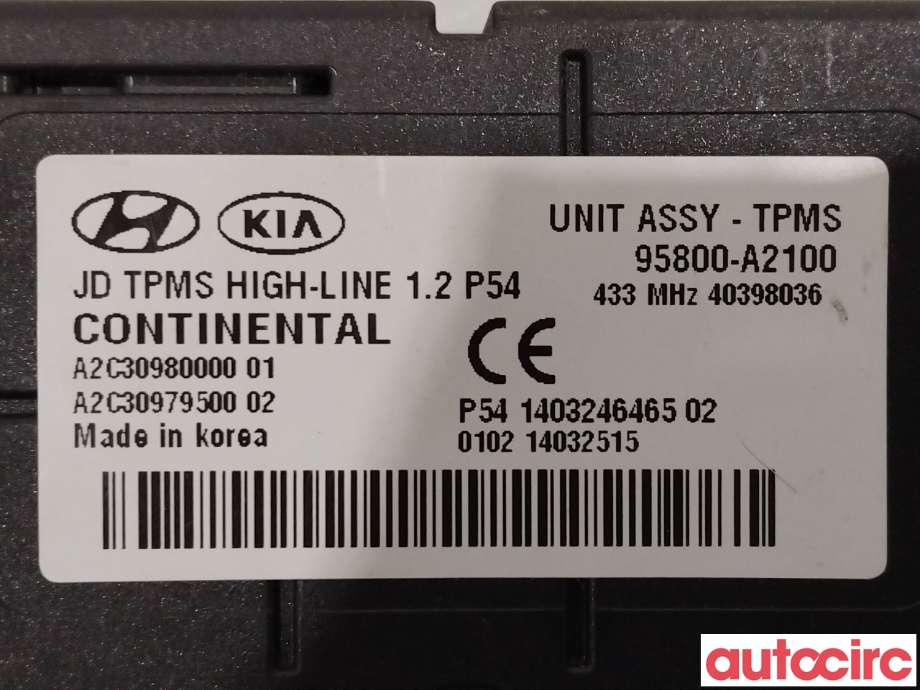 Sensor dekktrykk til Kia Cee