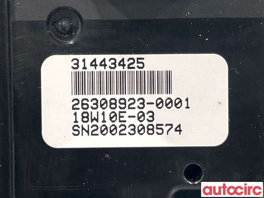 Varmeapparat betjening til Volvo V60/V60 CC 2013-2018 (Type I, Fase 2)  (VOLVO|31443425)