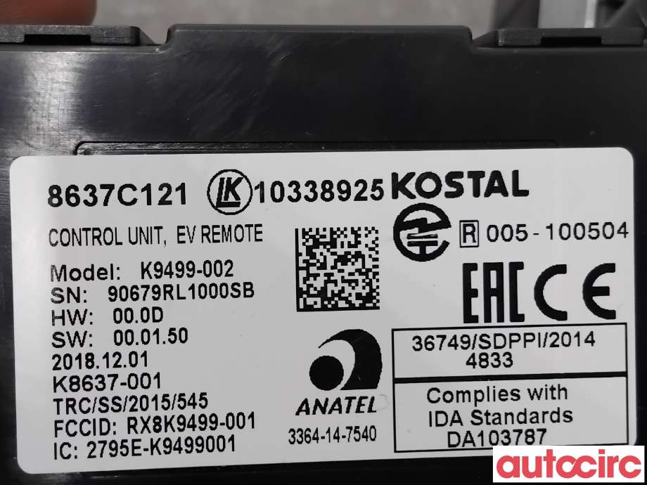 Styreenhet diverse til Mitsubishi Outlander 2015-->> (Type III, Fase 2)  (MITSUBISHI|8637C131|K9499-002|8637C121)
