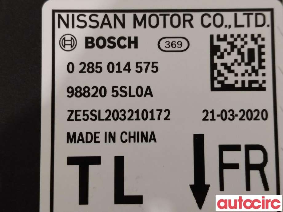 Airbag elektronikk til Nissan Leaf 2018-->> (Type II)  (NISSAN|K88205SL0A|988205SL0A)