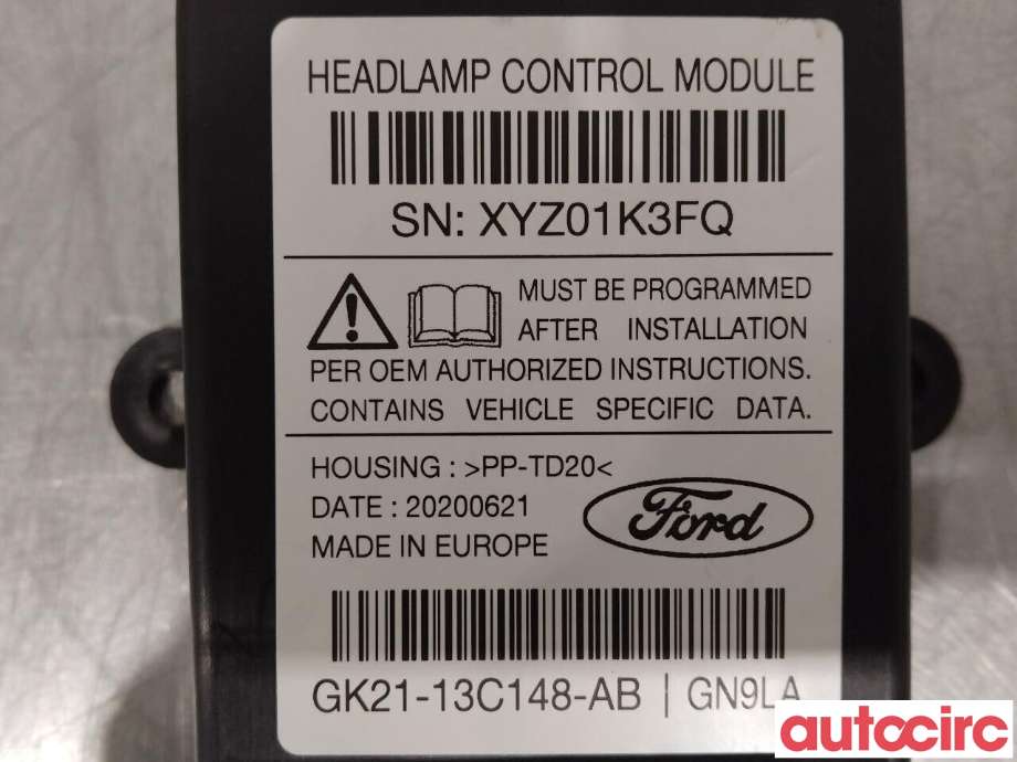 Styreenhet xenon/ballast til Ford Transit Courier 2018-2023 (Type I, Fase 2) (FORD|2350856|GK21-13C148-AB)