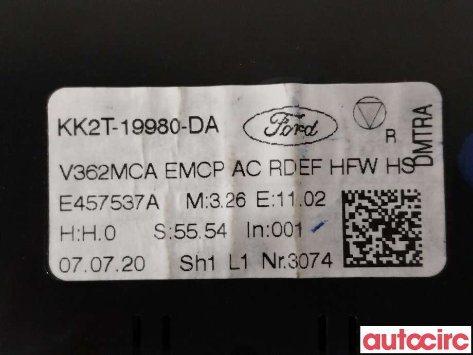 Varmeapparat betjening til Ford Transit Courier 2018-2023 (Type I, Fase 2)  (FORD|2473879|KK2T-19980-DA)