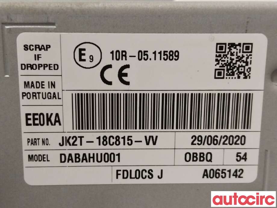 Bilstereo til Ford Transit Courier 2018-2023 (Type I, Fase 2)  (FORD|2406775|JK2T-18C815-VV)