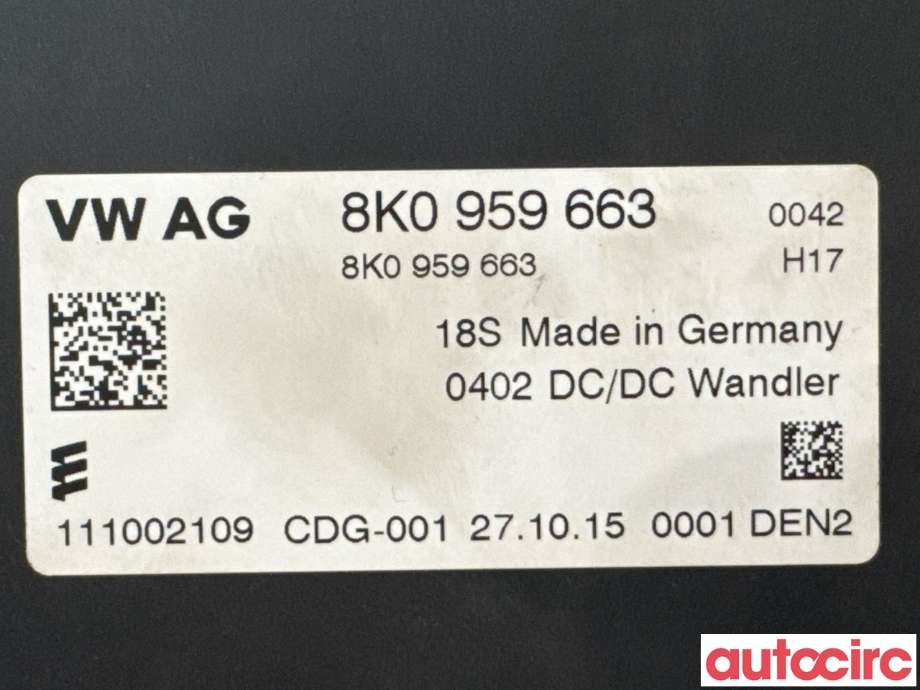 Styreenhet diverse til Audi Q5 2012-2017 (Type I, Fase 2)  (AUDI|8K0959663D||8K0959663)