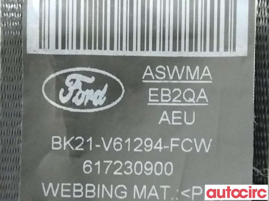 Sikkerhetsbelte foran høyre til Ford Transit Courier 2018-2023 (Type I, Fase 2)  (FORD|2807820|BK21-V61294-FCW)