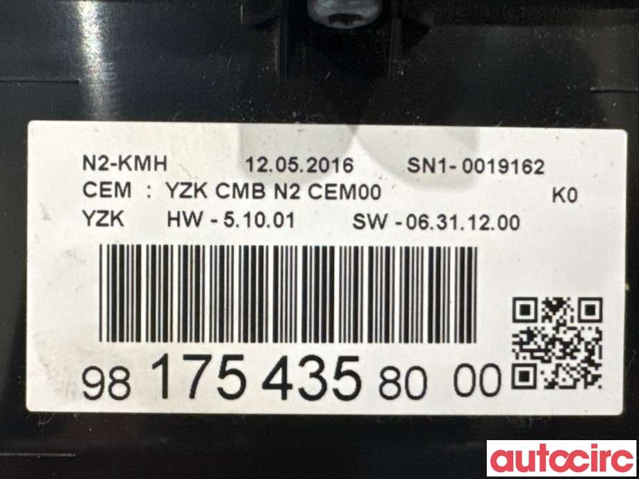 Instrumentpanel til Toyota Proace 2016-->> (Type II) (TOYOTA|SU001A5021||9817543580)