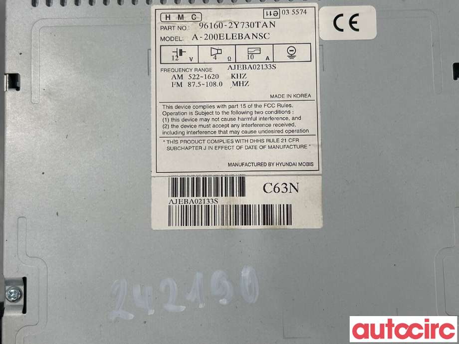 Bilstereo til Hyundai Ix35 2010-2015 (HYUNDAI|961602Y730TAN)