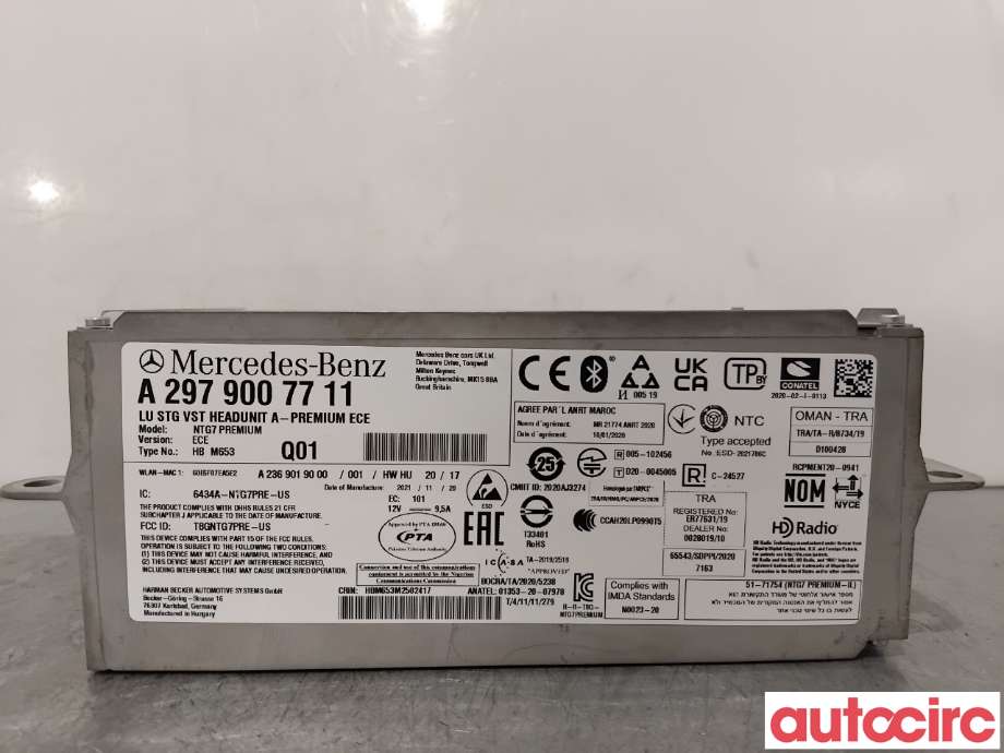 Bilstereo navigasjon til Mercedes EQS 2021-->> (V297) (V297) (MERCEDES|A2979004514|HBM653|A2979004617)
