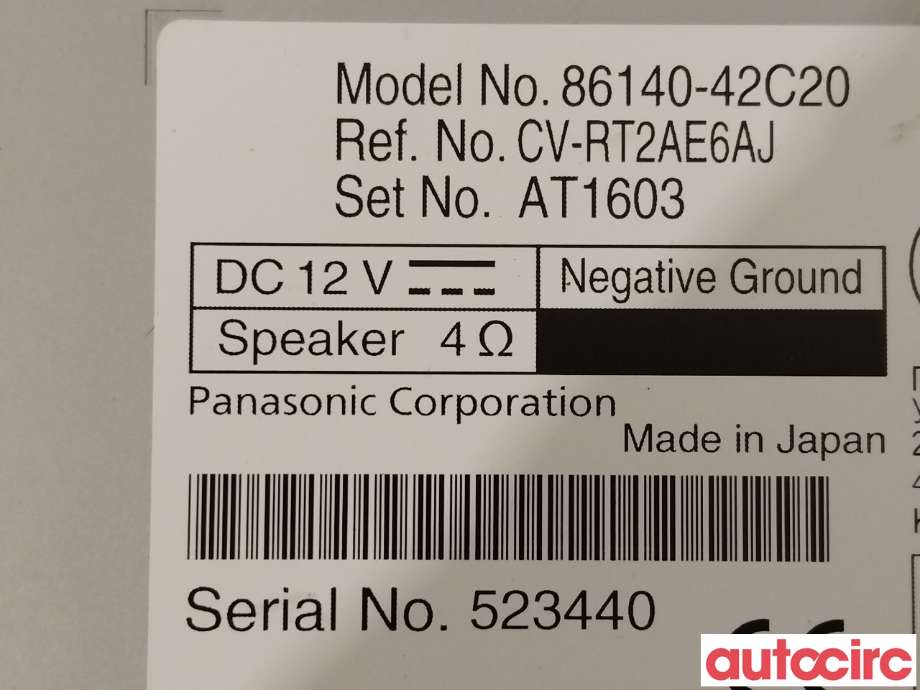 Multimedia display (MCU - Media Controller Unit) til Toyota RAV4 2019-->> (Type V)  (TOYOTA|8614042C20)
