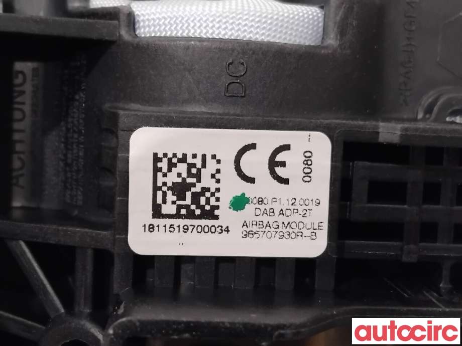 Airbag rattpute til Renault Zoe 2013-2019 (Fase 1)  (RENAULT|985707930R||965707930R)