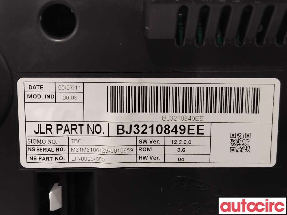 Instrumentpanel til Land Rover Range Rover, Evoque 2011-2019 (Type I) (LAND-ROVER|LR026319|BJ3210849EE|LR081751)