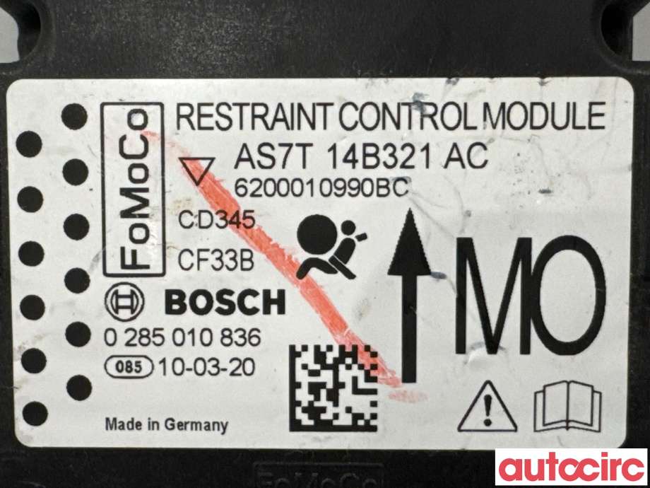 Airbag elektronikk til Ford Mondeo 2007-2010 (Type IV, Fase 1)  (FORD|1686331|0285010836|AS7T14B321AC)