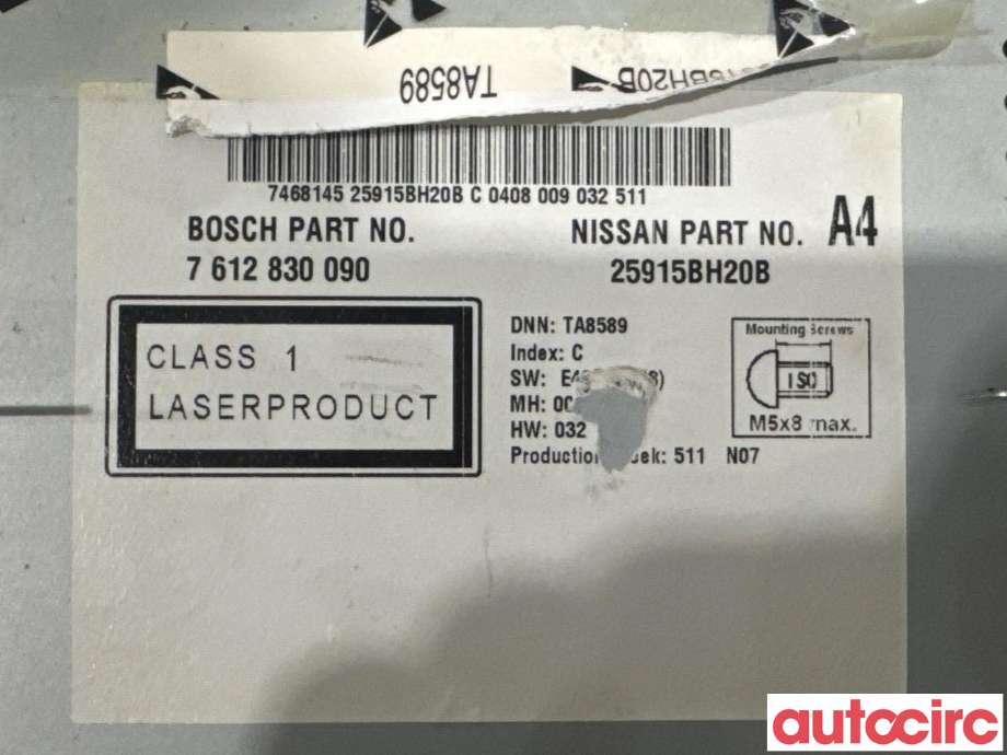 Bilstereo til Nissan Juke 2010-2014 (Fase 1) (NISSAN|25915BH20B|7612830090)