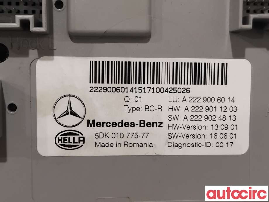 Styreenhet diverse til Mercedes C-Klasse 2018-2021 (Fase 2) (W205) (W205) (MERCEDES|A2229006014|5DK010775-77)
