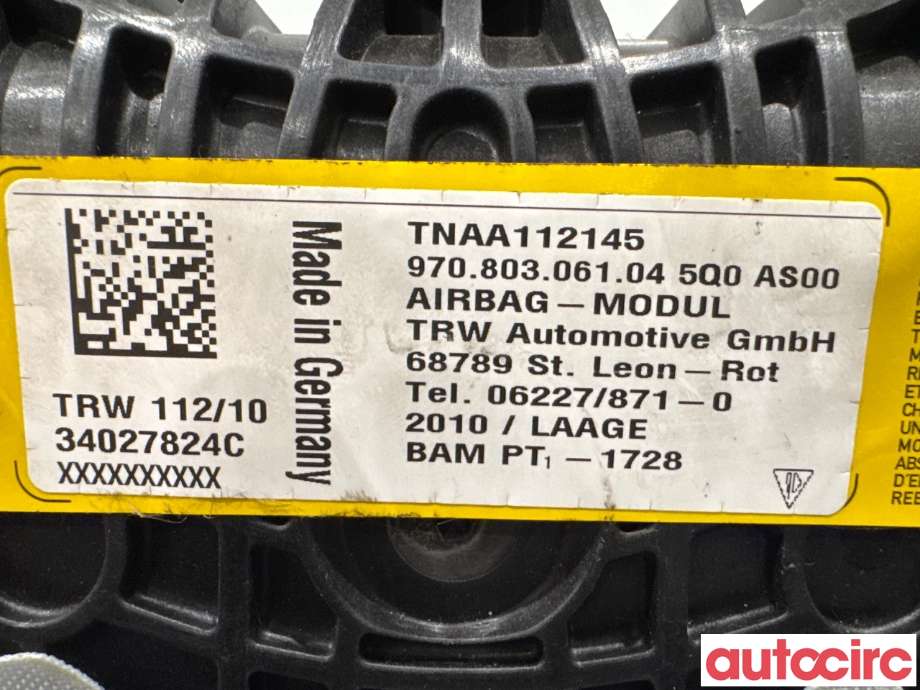 Airbag kne til Porsche Panamera 2009-2017 (Type I) (970) (970) (PORSCHE|97080306104|34027824C|97080306105)