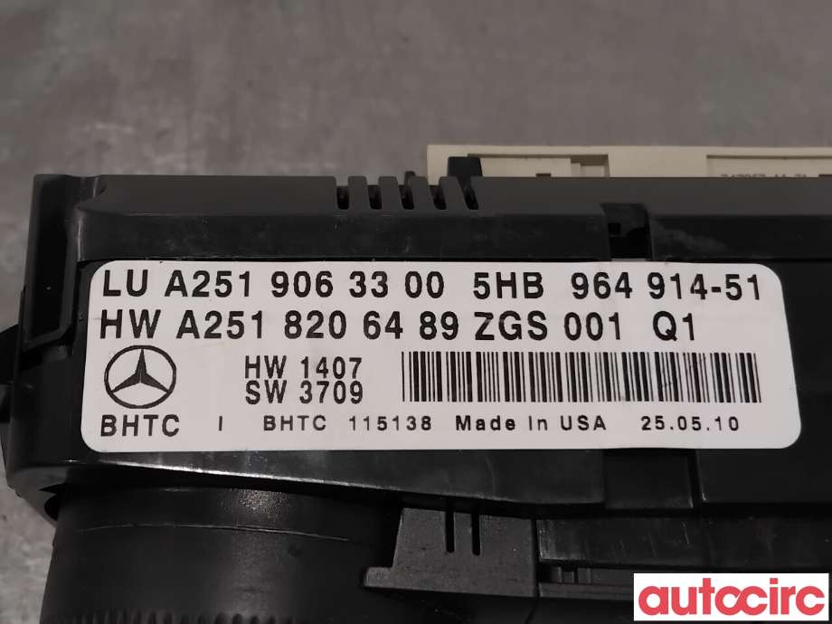 Varmeapparat betjening til Mercedes GL 2006-2012 (X164) (X164) (MERCEDES|A2519000001|5HB964914-51|A2519063300)