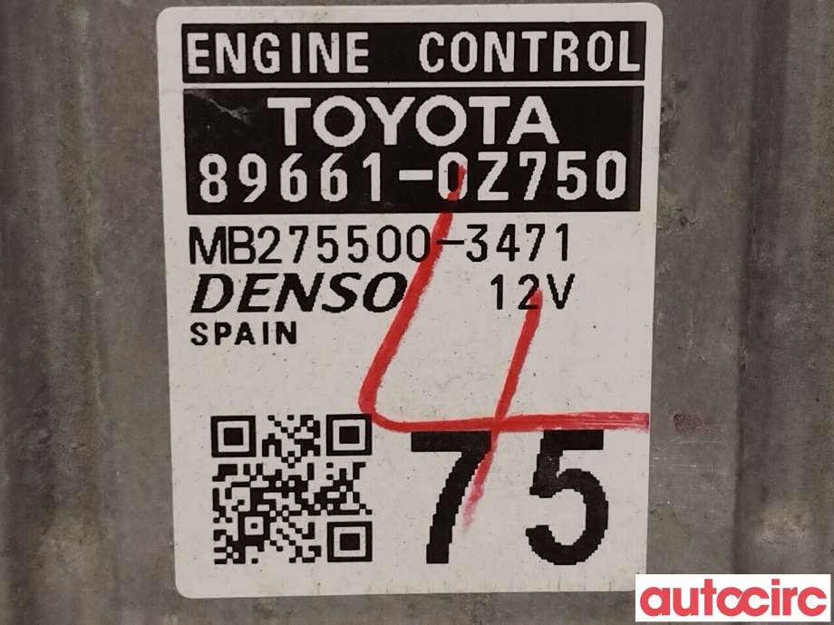 Styreenhet motor til Toyota Auris 2013-2015 (Type II, Fase 1) (TOYOTA|896610Z750|275500-3471|89661-0Z750)