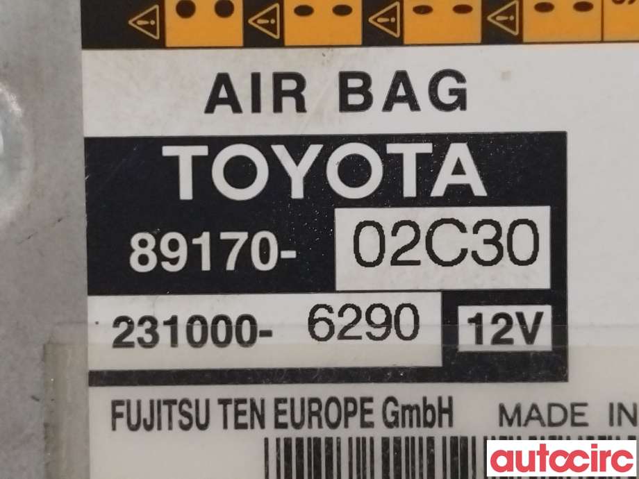 Airbag elektronikk til Toyota Auris 2013-2015 (Type II, Fase 1) (TOYOTA|8917002C30||89170-02C30)