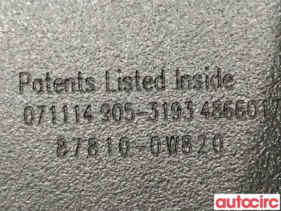 Speil innvendig til Toyota Auris 2013-2015 (Type II, Fase 1) (TOYOTA|878100W820|87810-0W820)