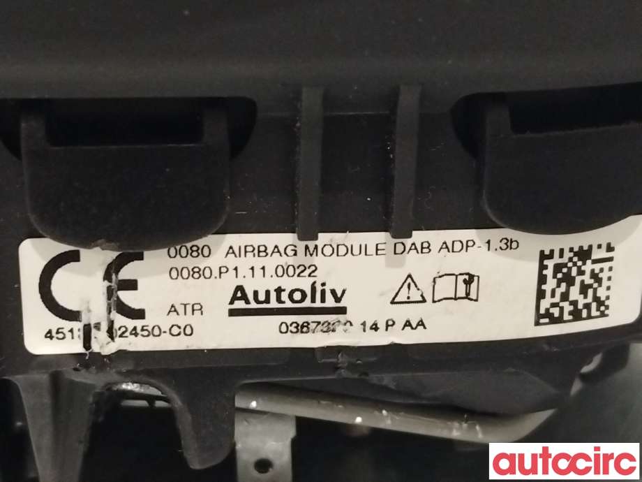 Airbag rattpute til Toyota Auris 2013-2015 (Type II, Fase 1)  (TOYOTA|4513002450C0|)