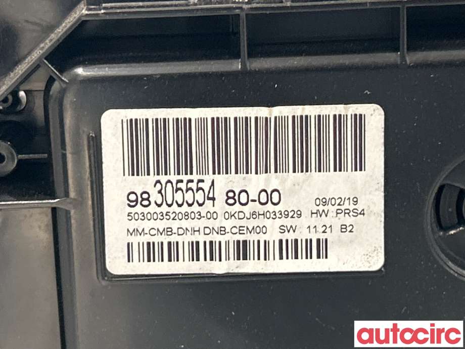 Instrumentpanel til Peugeot 5008 2017-->> (Type II)  (PEUGEOT|9845245180|9830555480)