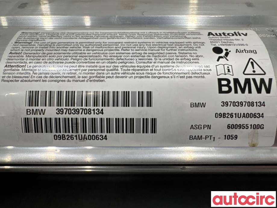 Airbag passasjer til BMW 5-Serie 2003-2010 (E60/E61) (E60/E61) (BMW|72127039708||397039708134)