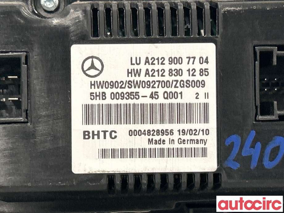 Varmeapparat betjening til Mercedes E-Klasse 2009-2013 (Fase 1) (W212) (W212) (MERCEDES|A2129008908|A2129007704)