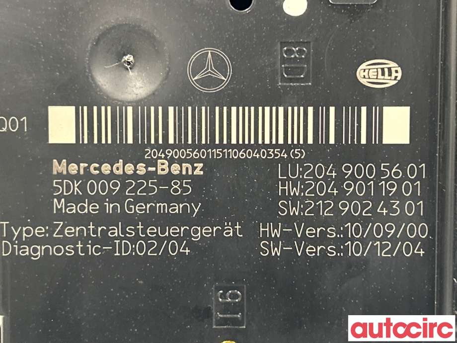 Sikringsboks til Mercedes C-Klasse 2011-2014 (Fase 2) (W204) (W204) (MERCEDES|A2049005601)