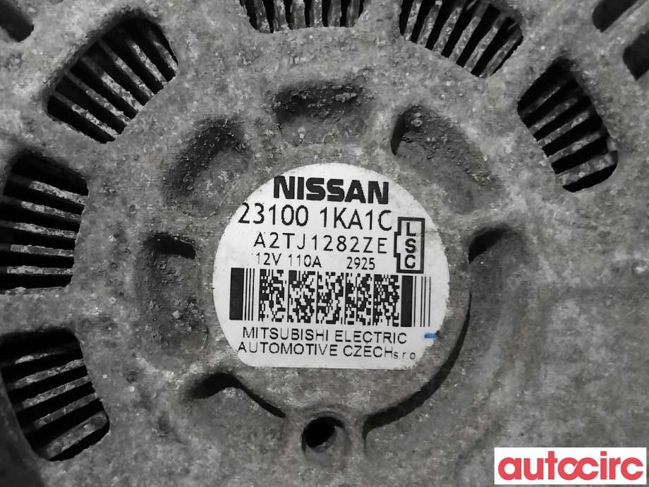 Dynamo til Nissan Qashqai 2010-2014 (Type I, Fase 2)  (NISSAN|231001KA1C|A2TJ1282ZE)