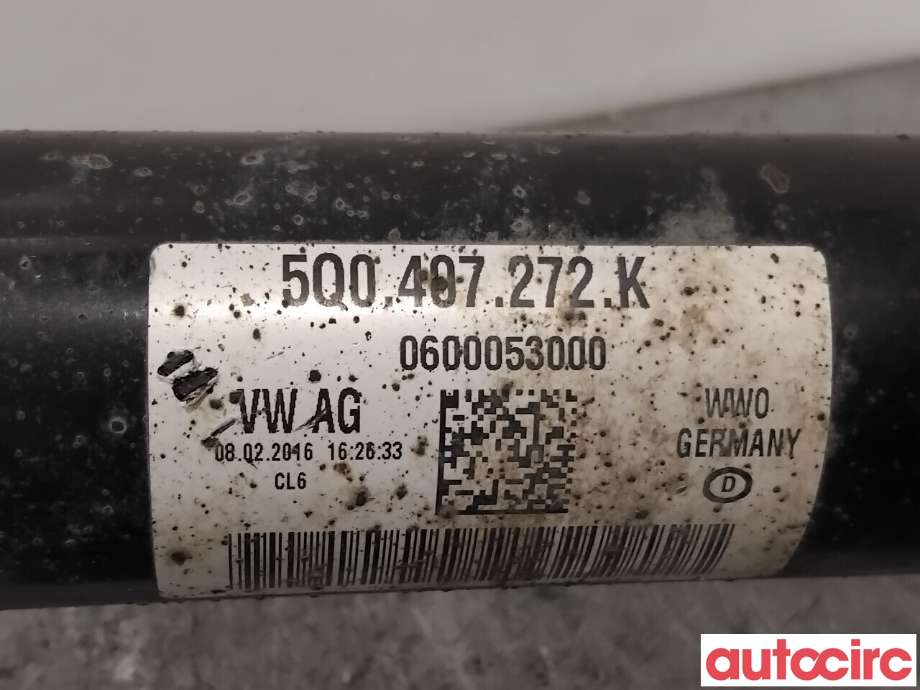 Drivaksel høyre foran til Škoda Octavia 2013-2016 (Type III, Fase 1)  (SKODA|5Q0407762GX||5Q0407272EQ)