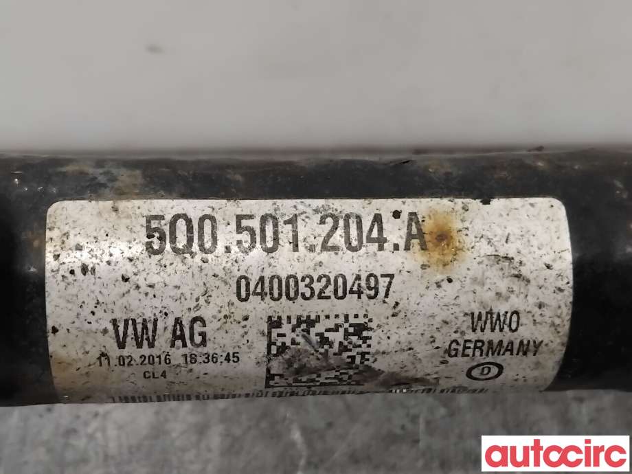 Drivaksel høyre bak til Škoda Octavia 2013-2016 (Type III, Fase 1)  (SKODA|5Q0501204AX||5Q0501204A)