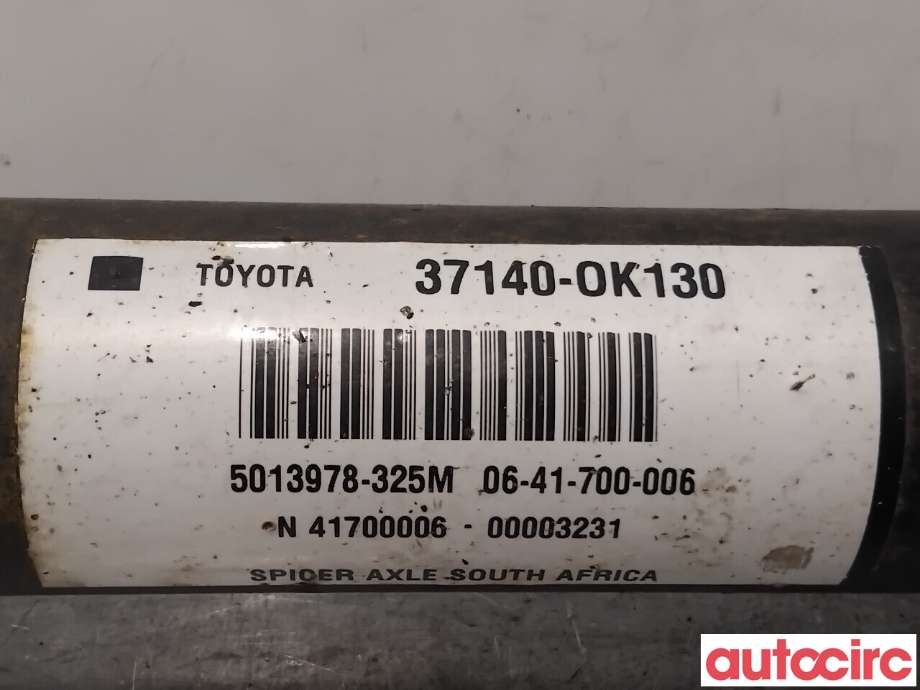 Mellomaksel fremre til Toyota Hilux 2006-2011 (TOYOTA|371400K130||37140-0K130)