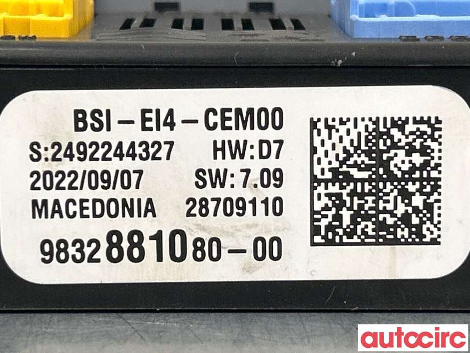 Sikringsboks til Peugeot 208 2019-->> (Type II)  (PEUGEOT|1681052380|28709110|9832881080)